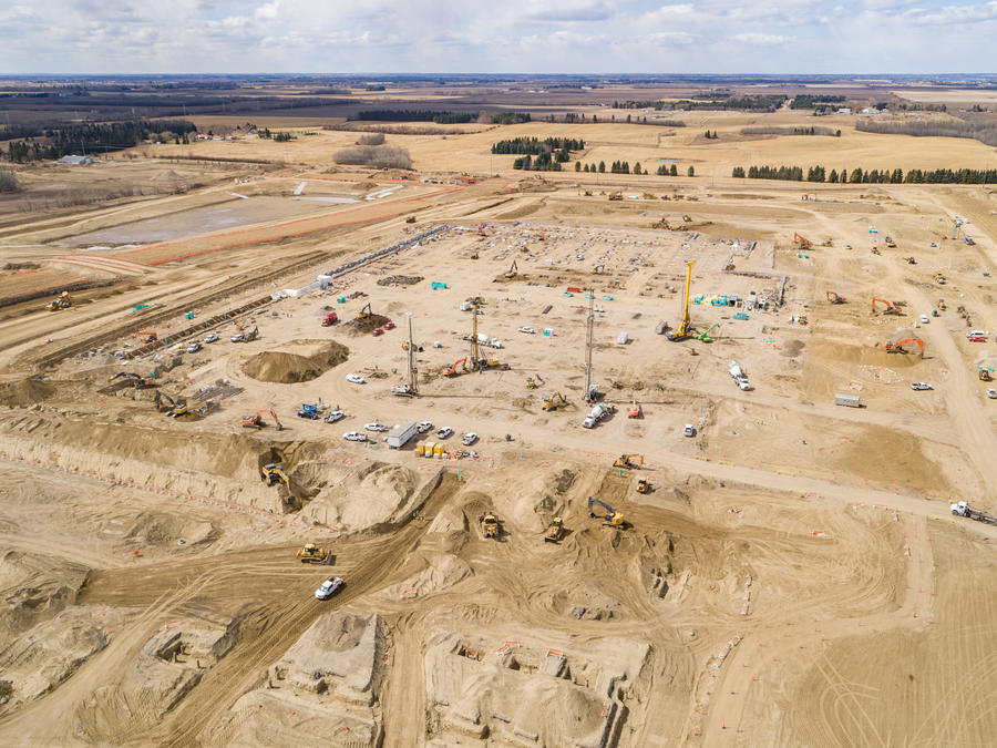 job site aerial view