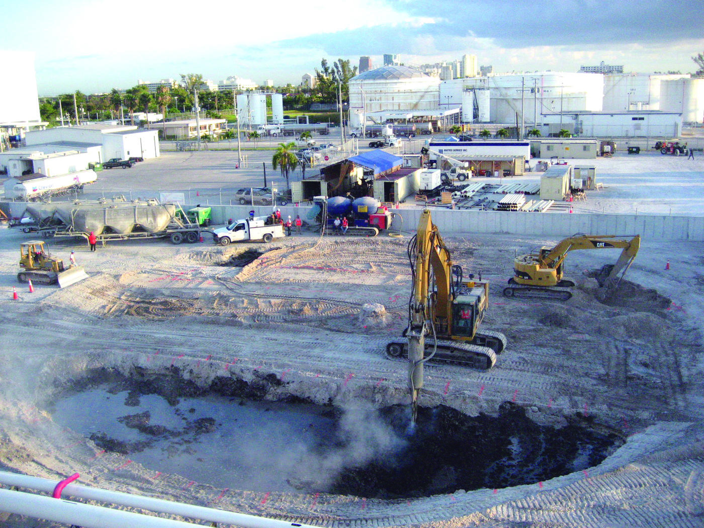 Port Everglades Fuel Storage Tanks dry soil mixing