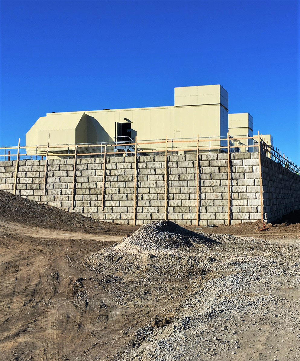 Generator Pad Addition retaining wall