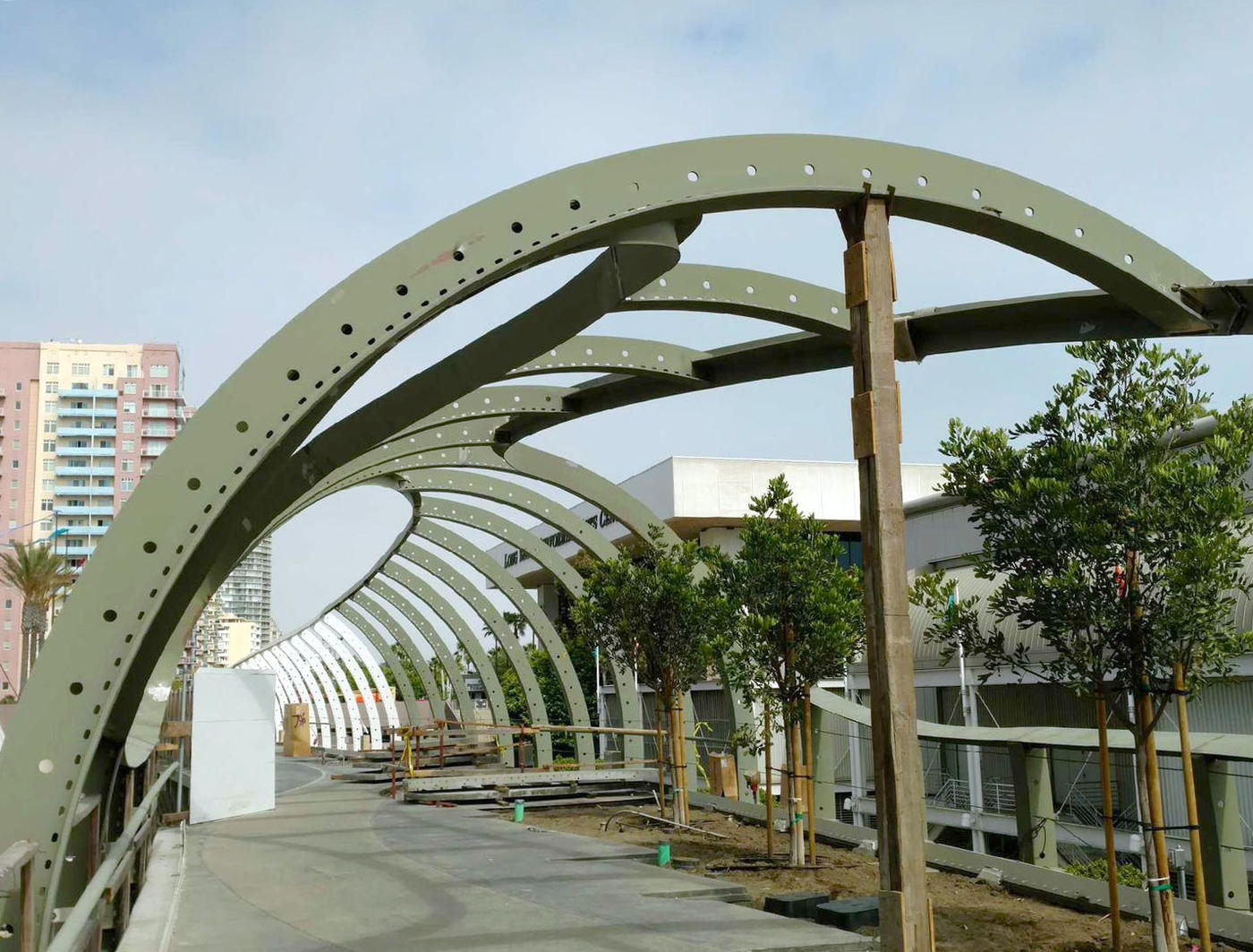 Seaside Way Pedestrian Bridge construction