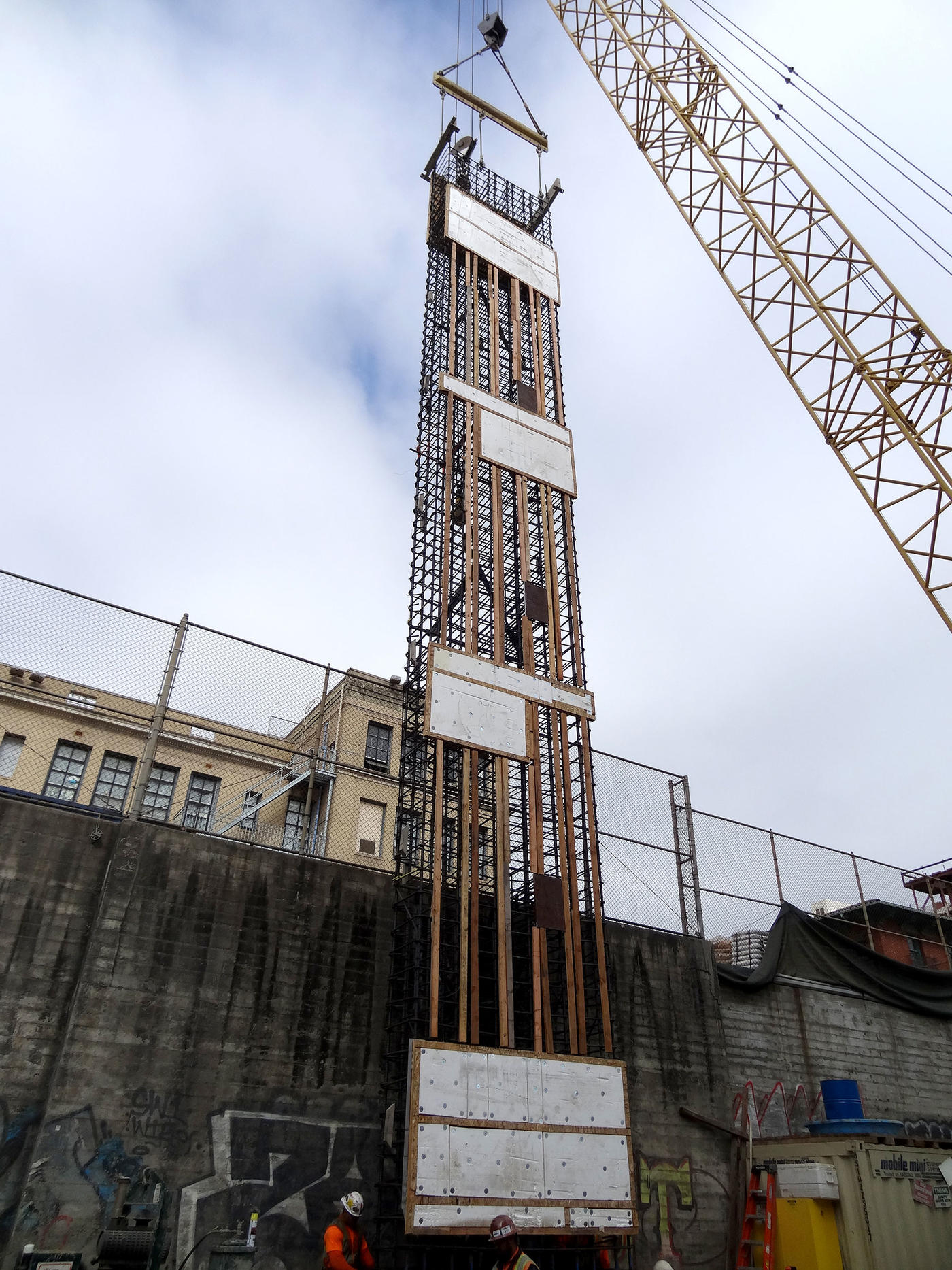 Third Street Light Rail Program slurry wall cage