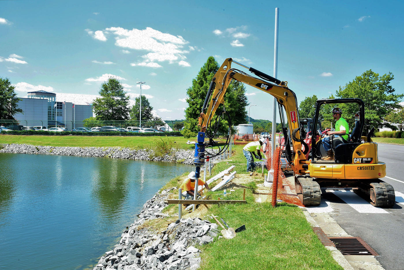 Titan’s Practice Facility Sidewalk helical piles