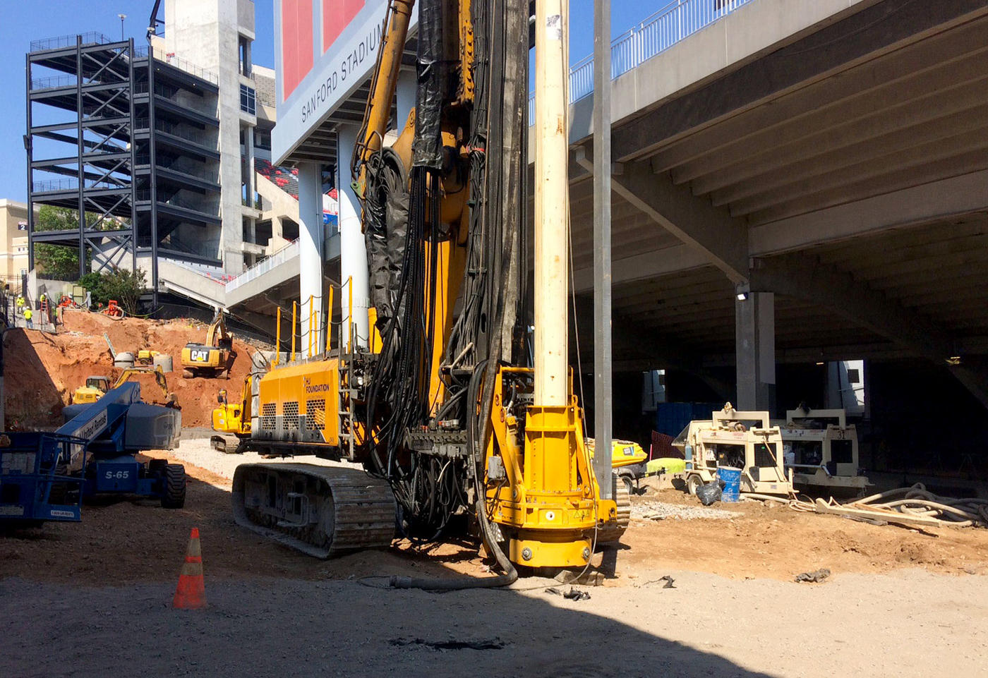 University of Georgia Sanford Stadium auger cast piles rig