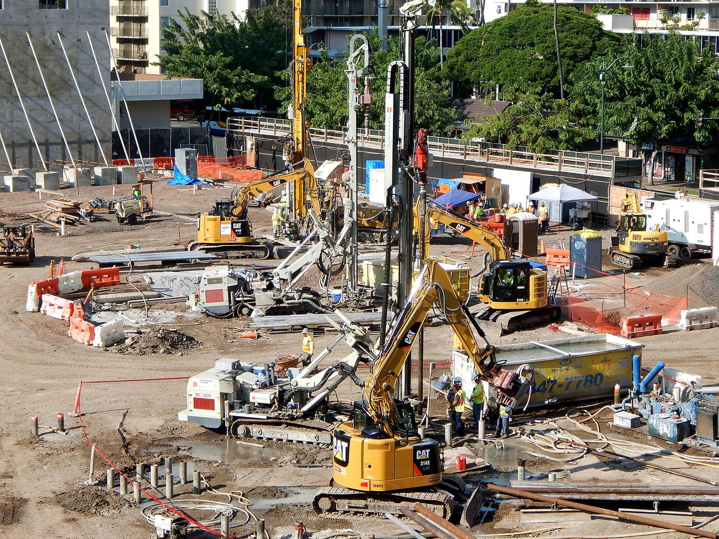 Micropiles installation at International Marketplace