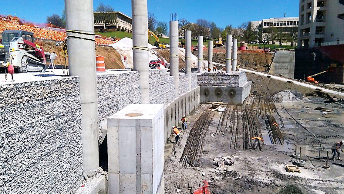 Soil nails installed at Razorback Stadium