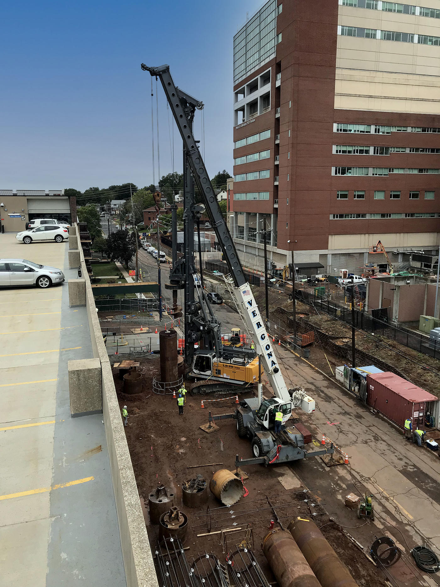 Drilled shafts installation at HUMC