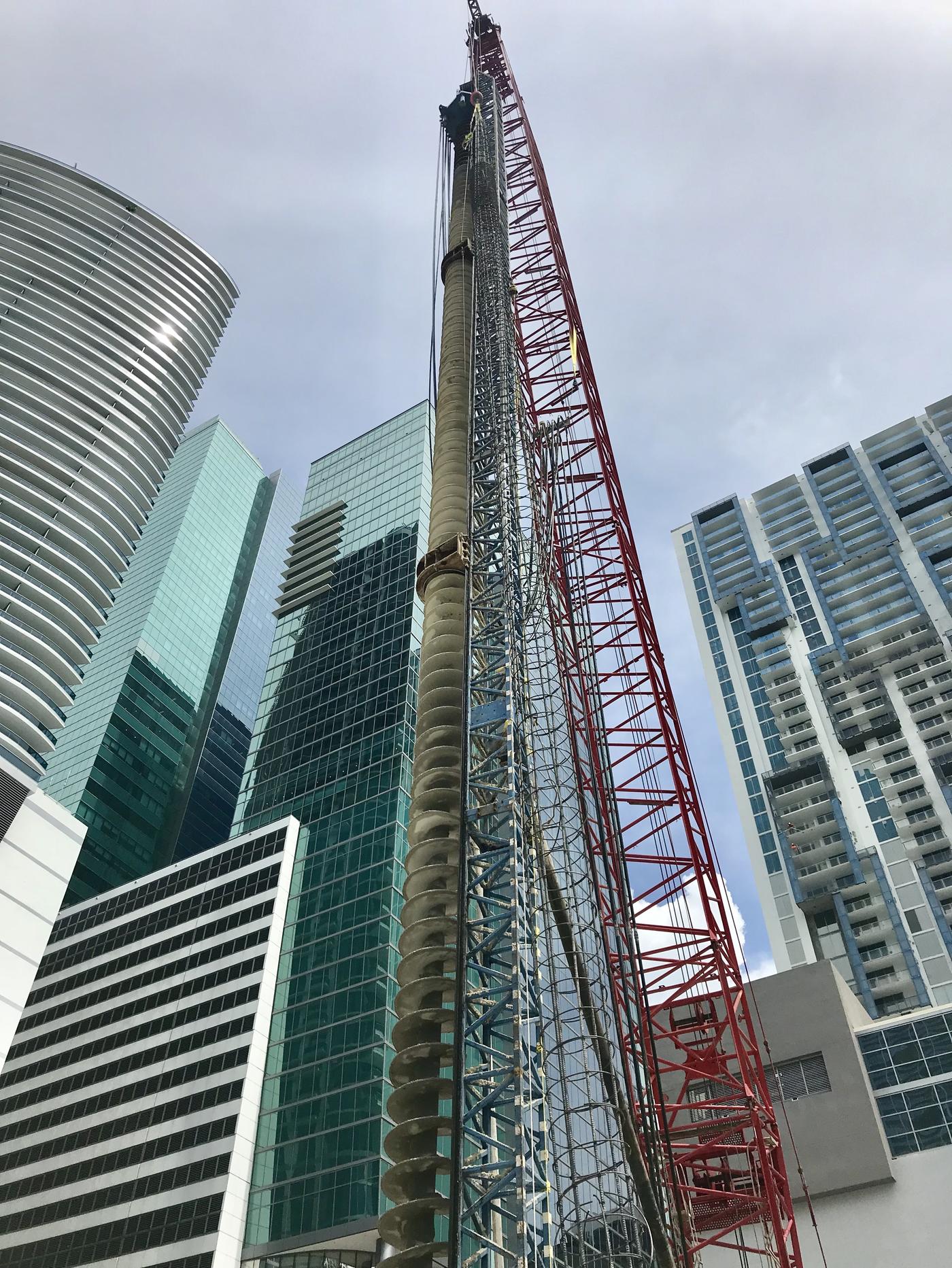 rig mast on a construction site