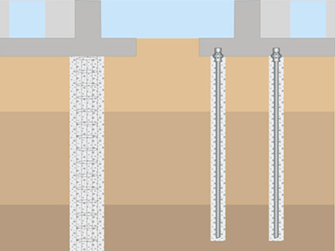 Deep foundations solution illustration