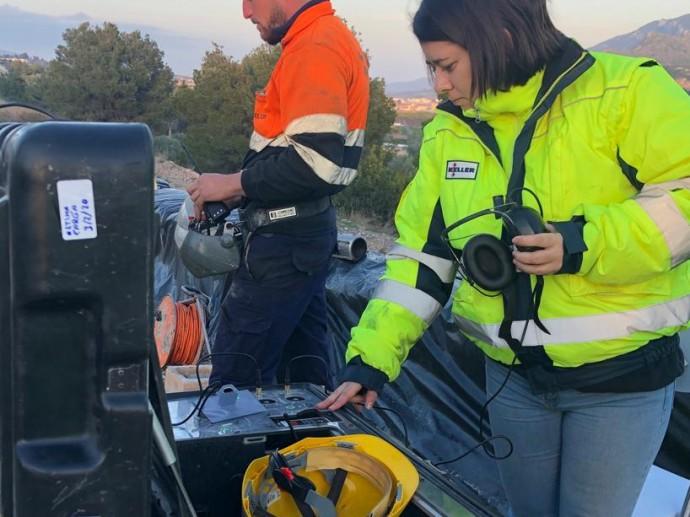 Woman working on site