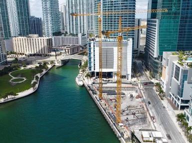 construction site to the right of Biscayne Bay