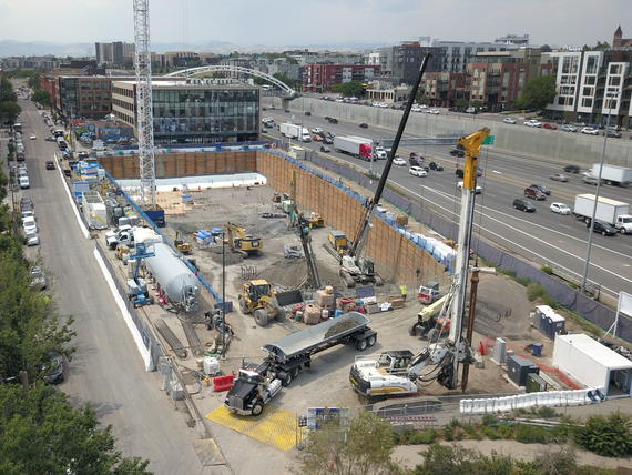 construction site next to a highway