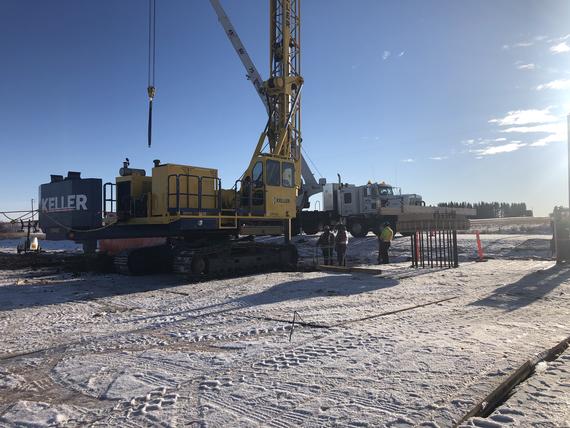 drill rig on site on a sunny day