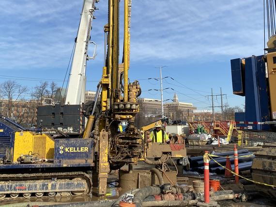 drill rig on construction site