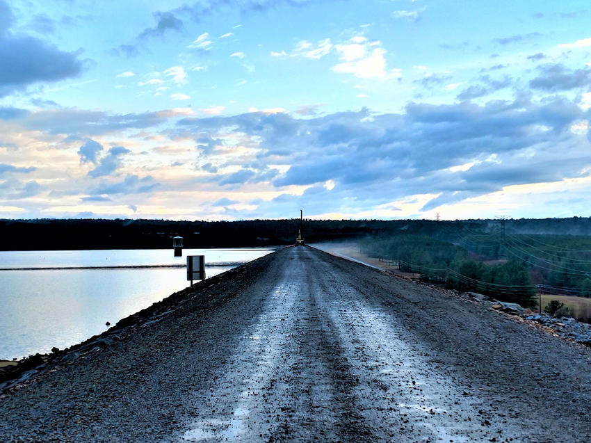 Huckleberry Creek Reservoir dam embankment