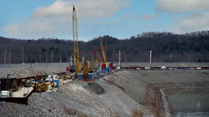 Working on Wolf Creek Dam