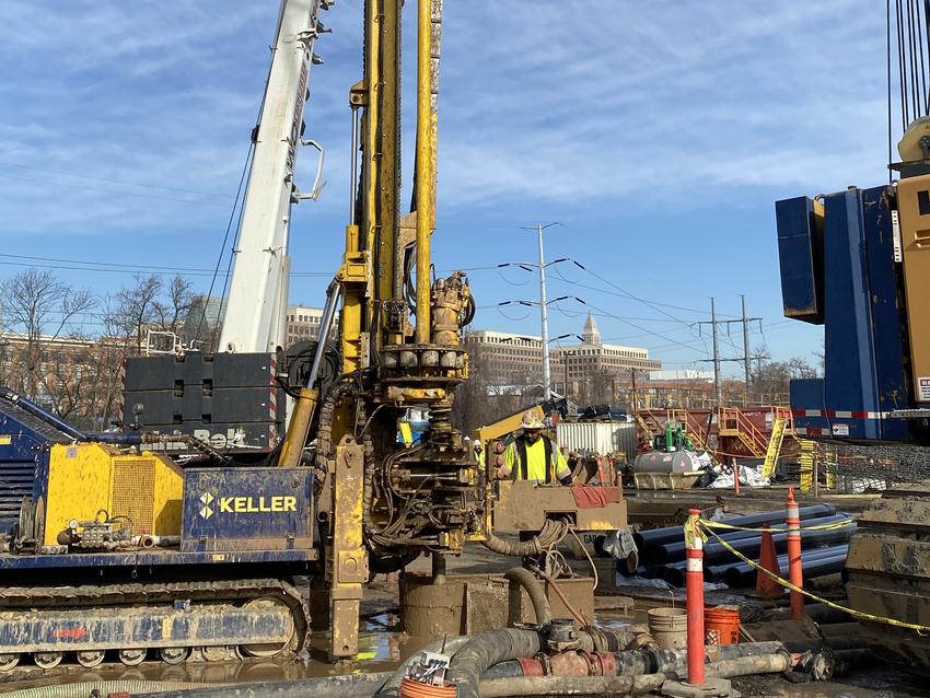 drill rig on construction site