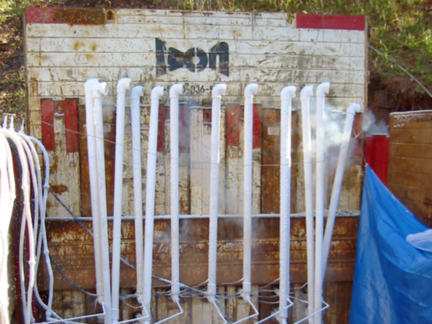 ground freezing pipes at tunnel shaft