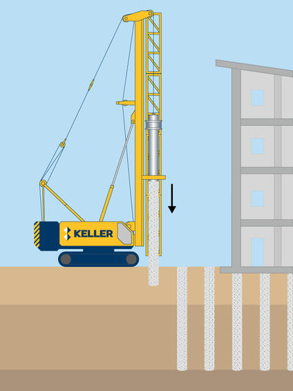 Driven piles technique illustration